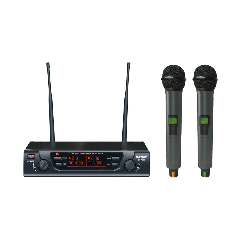 SN-P900 Dual Channels Karaoke UHF Wireless Microphone System 